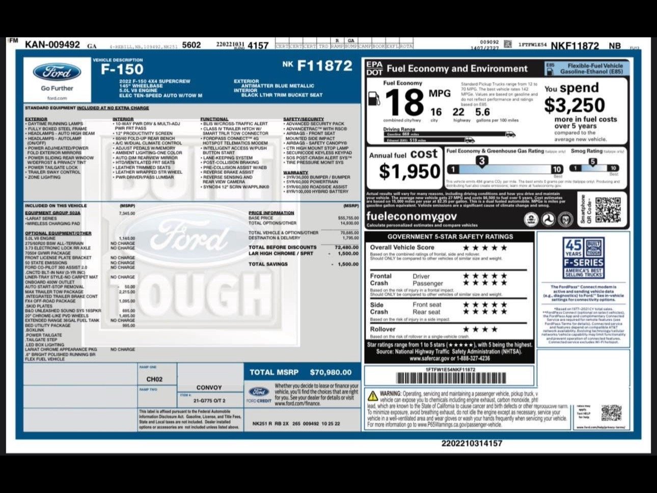 2022 FORD F-150 LARIAT - Image 9