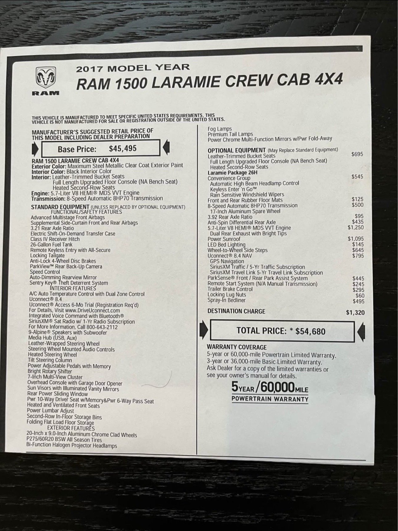 2017 RAM 1500 LARAMIE - Image 6